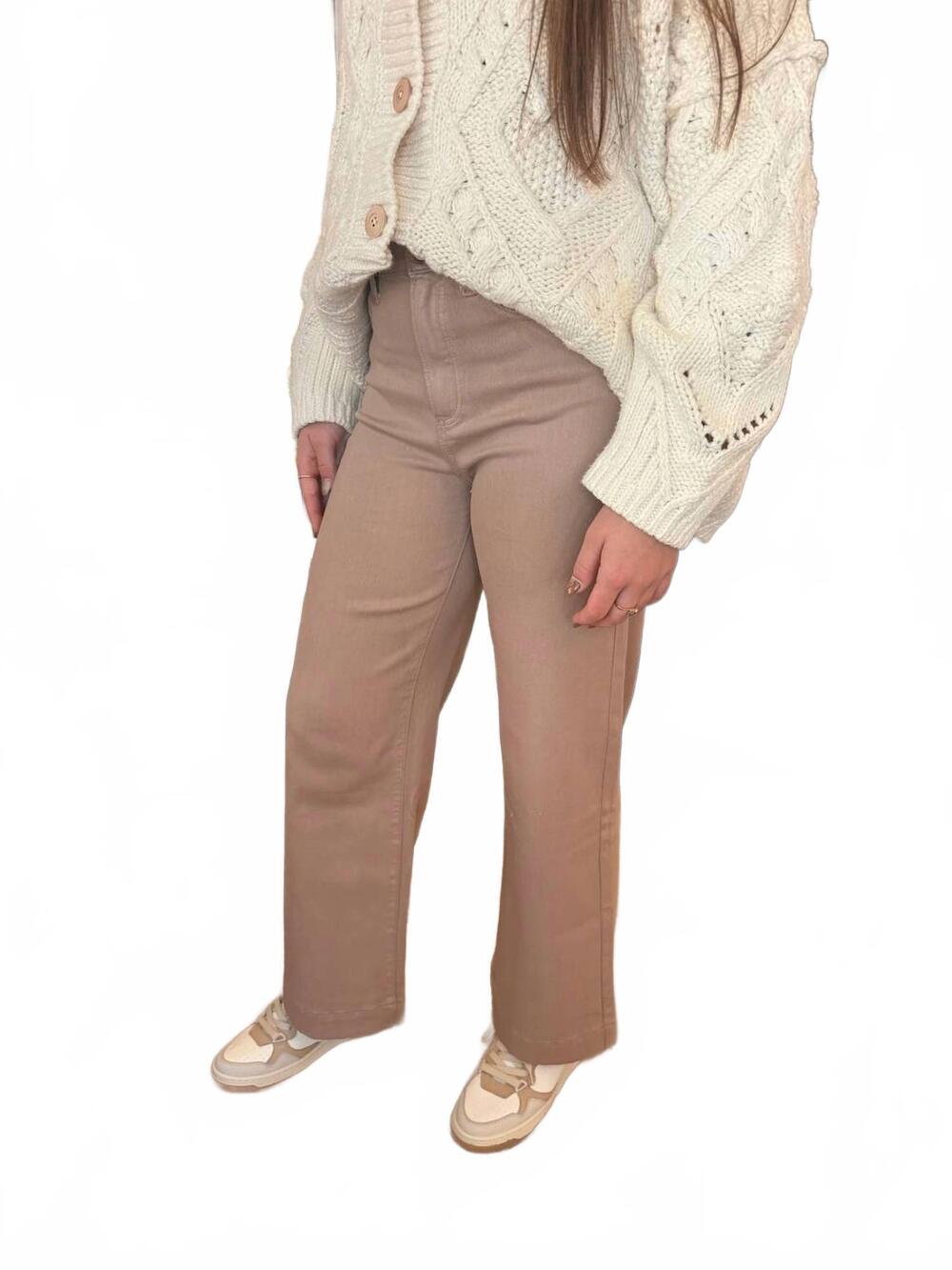 NEW PAIGE women's anessa wide leg pants in french latte
